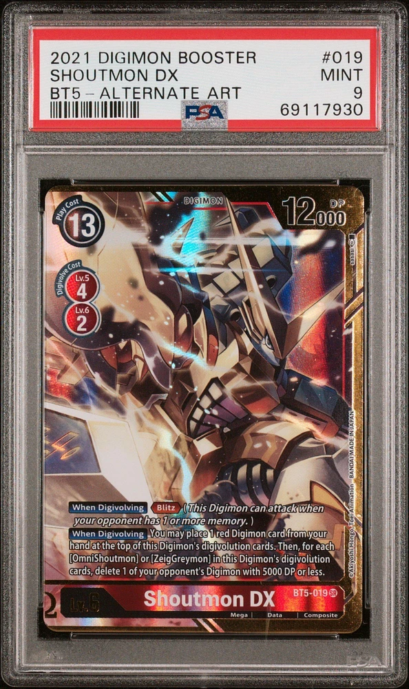 2021 Digimon Booster Battle Of Omni 019 Shoutmon Dx Alternate Art PSA 9