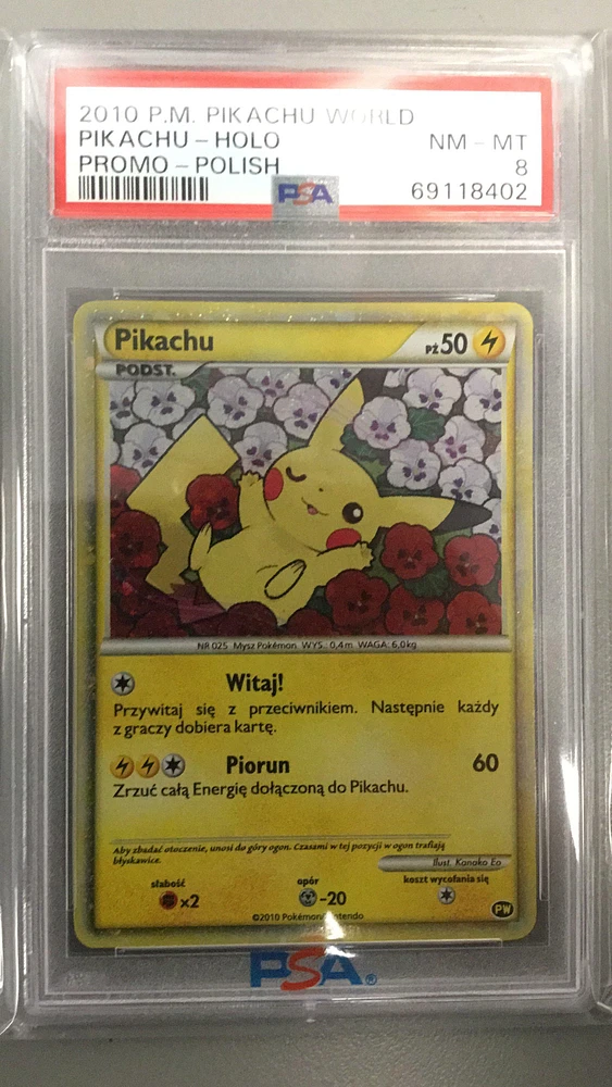 2010 Pokemon Pikachu World Promo Pikachu PSA 8