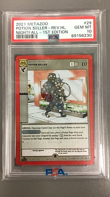 2021 Metazoo Nightfall 29 Potion Seller-reverse Holo 1st Edition PSA 10