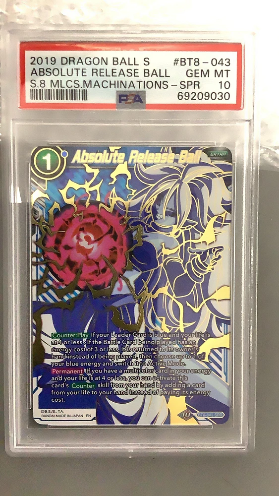 2019 Dragon Ball Super Card Game Series 8 Malicious Machinations Bt8-043 Absolute Release Ball Special Rare PSA 10