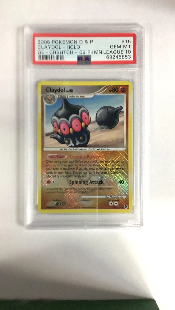 2008 Pokemon Diamond & Pearl Great Encounters 15 Claydol-holo Crosshatch-2009 Pokemon League PSA 10
