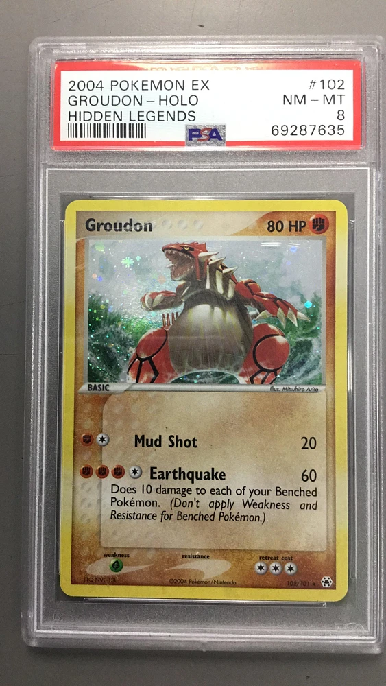 2004 Pokemon Ex Hidden Legends 102 Groudon PSA 8