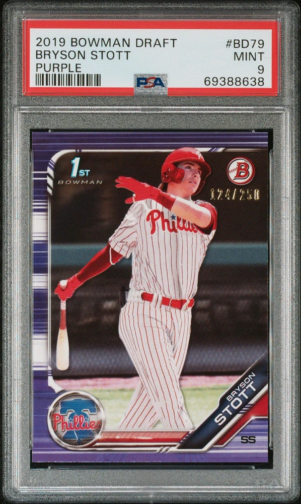 2019 Bowman Draft Bd79 Bryson Stott Purple PSA 9