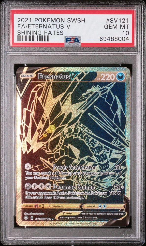 2021 Pokemon Sword & Shield Shining Fates Sv121 Fa/eternatus V PSA 10