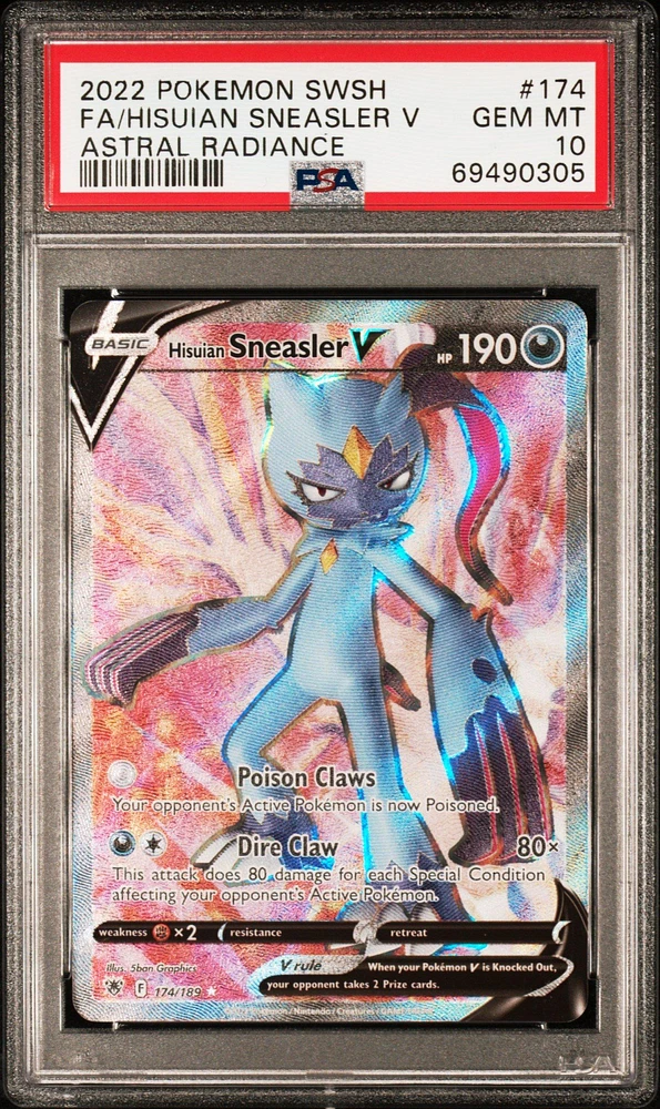 2022 Pokemon Sword & Shield Astral Radiance 174 Full Art/hisuian Sneasler PSA 10