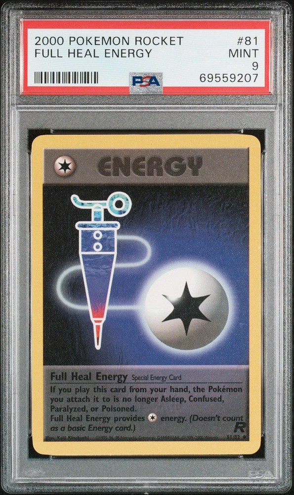 2000 Pokemon Rocket 81 Full Heal Energy PSA