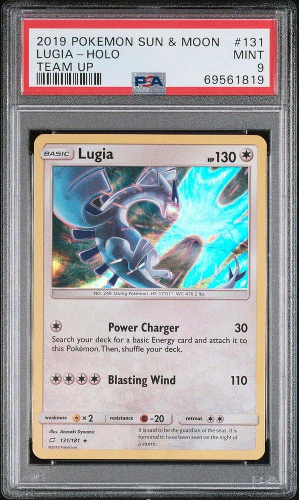 2019 Pokemon Sun & Moon Team Up 131 Lugia-holo PSA 9