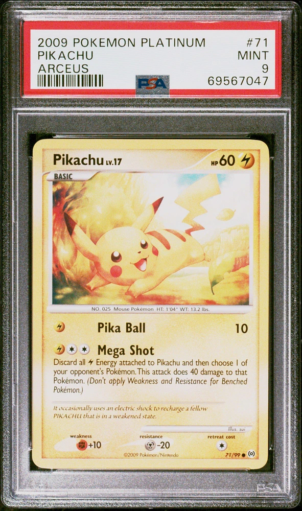 2009 Pokemon Platinum Arceus 71 Pikachu PSA 9