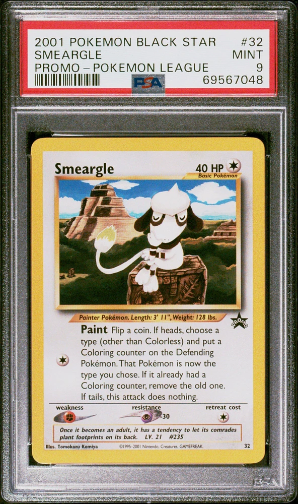 2001 Pokemon Promo Black Star 32 Smeargle PSA
