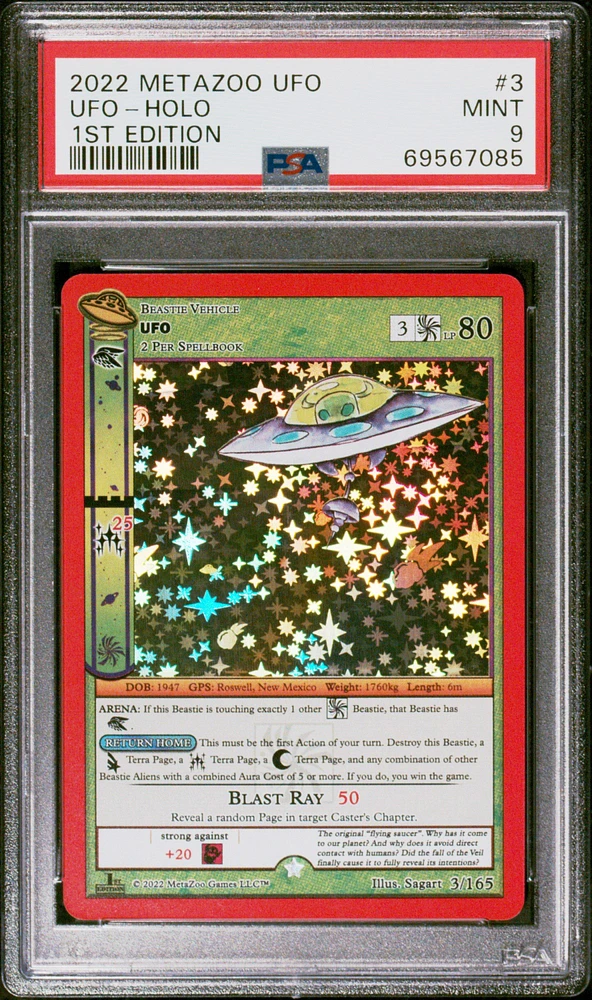 2022 Metazoo Ufo 3 Ufo PSA 9