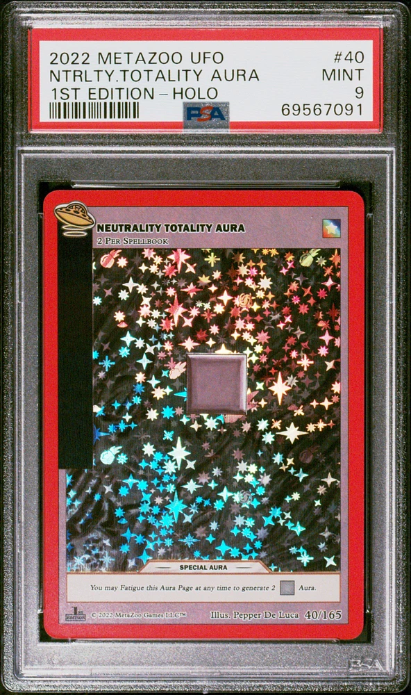 2022 Metazoo Ufo 40 Ntrlty.totality Aura PSA 9