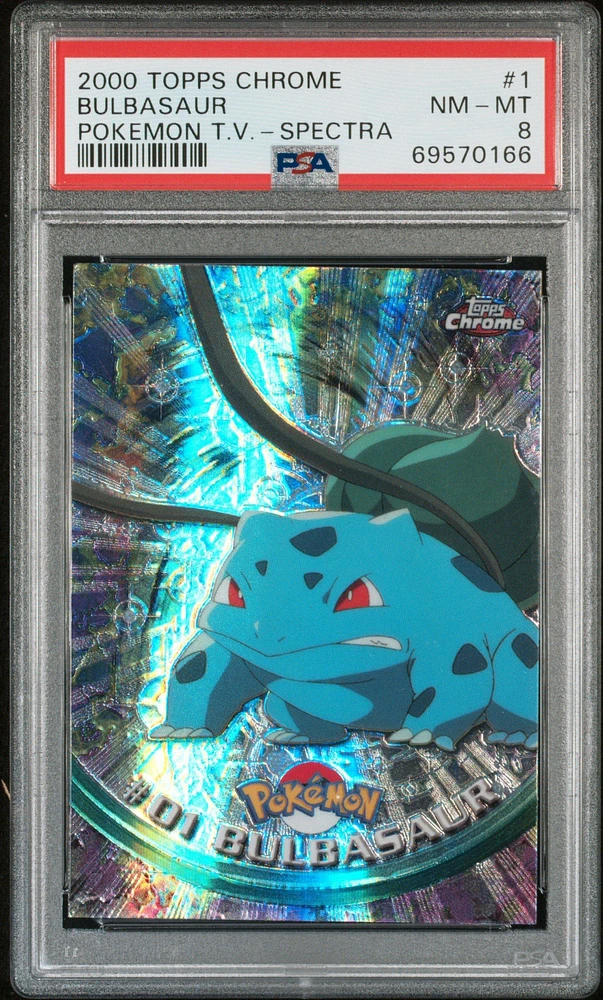 2000 Topps Chrome Pokemon T.v. 1 Bulbasaur Spectra PSA