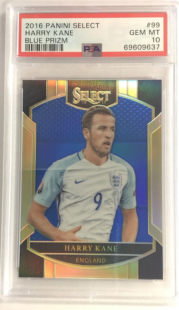 2016 Panini Select 99 Harry Kane Blue Prizm PSA 10