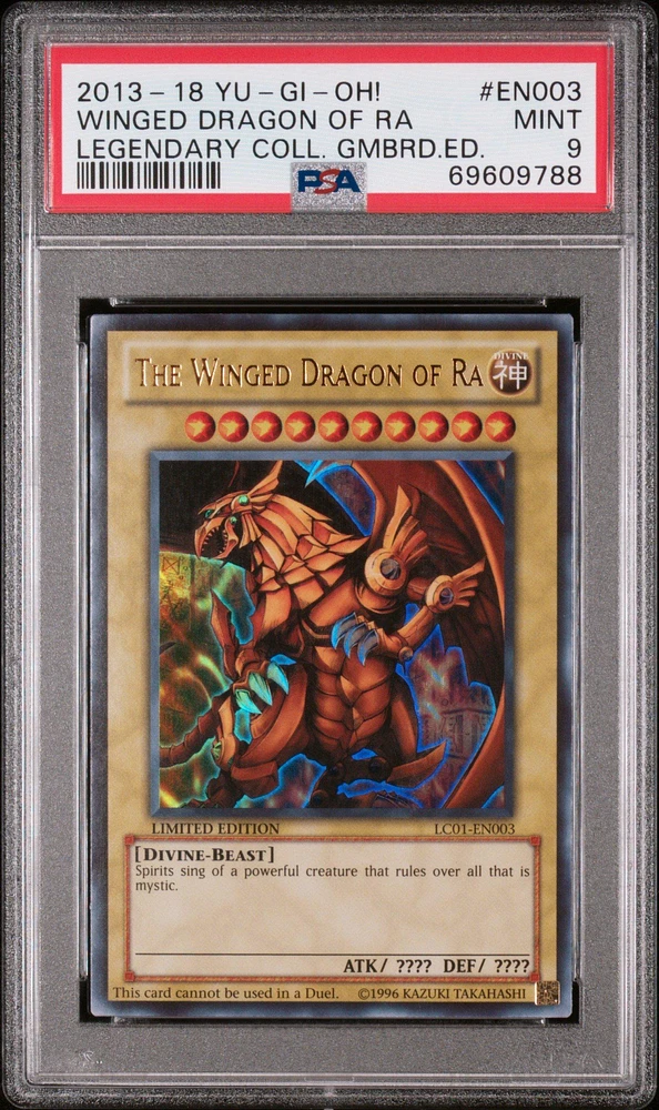 2013-2018 Yu-gi-oh! Legendary Collection Gameboard Edition En003 The Winged Dragon Of Ra PSA 9