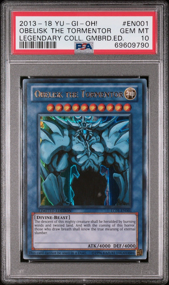2013-2018 Yu-gi-oh! Legendary Collection Gameboard Edition En001 Obelisk The Tormentor PSA