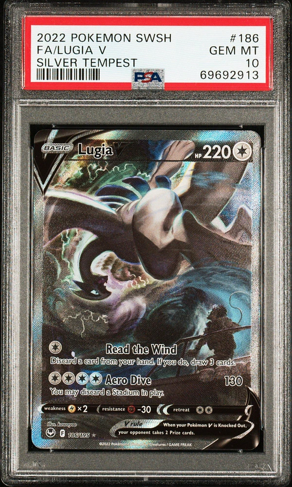 2022 Pokemon Sword & Shield Silver Tempest Fa/lugia V PSA