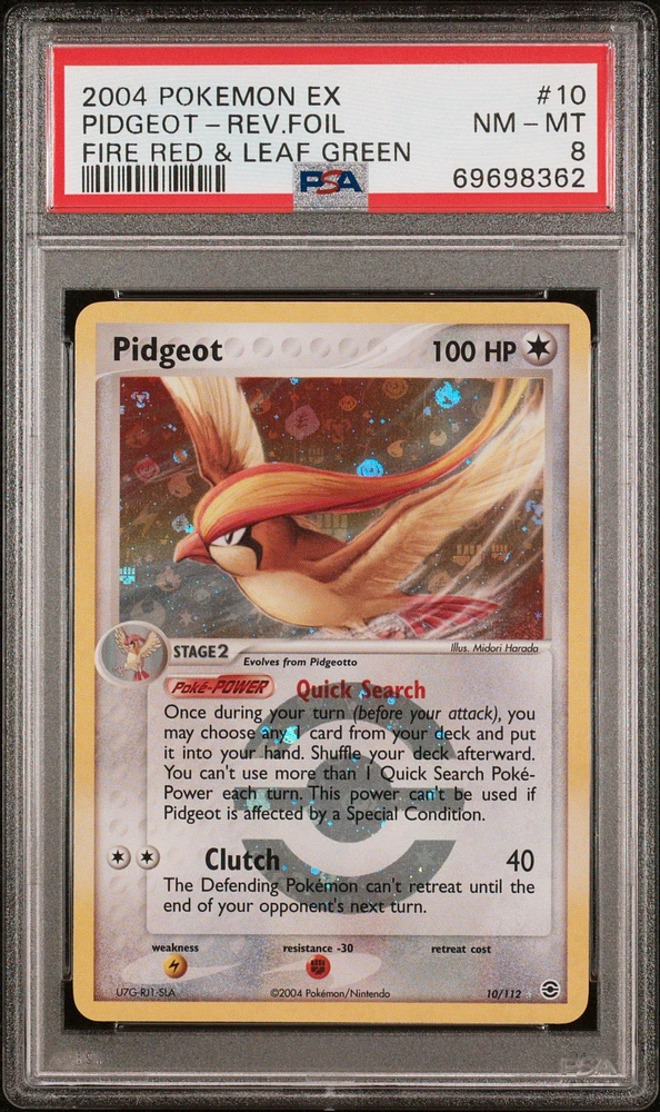 2004 Pokemon Ex Fire Red & Leaf Green 10 Pidgeot-reverse Foil PSA