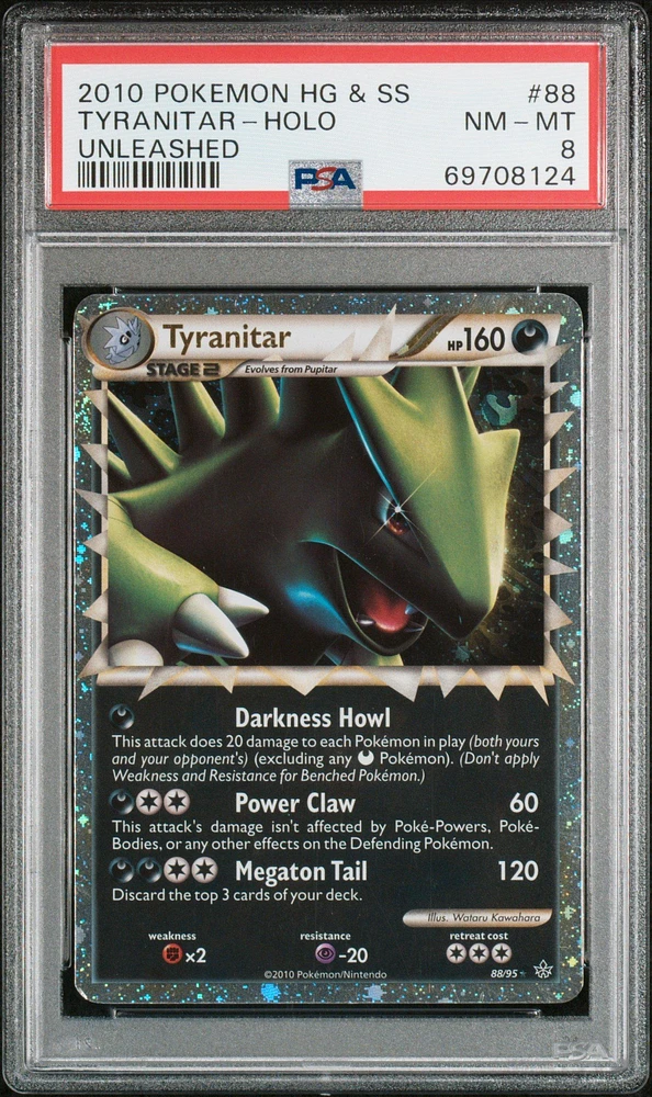 2010 Pokemon Heartgold & Soulsilver Unleashed 88 Tyranitar-holo PSA