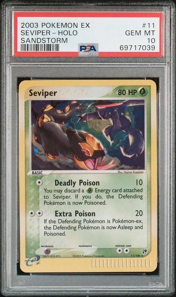 2003 Pokemon Ex Sandstorm 11 Seviper-holo PSA 10