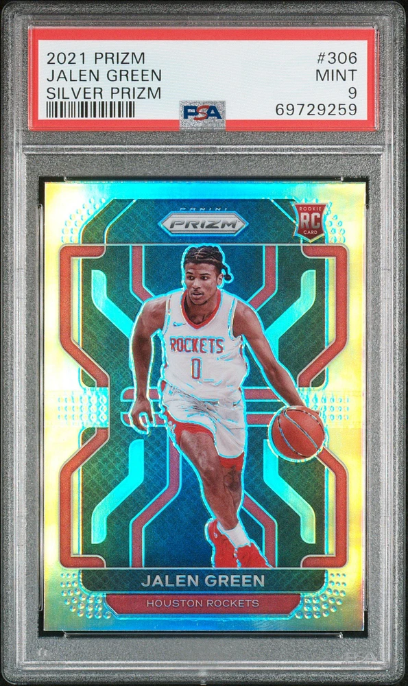 2021 Panini Prizm 306 Jalen Green Silver Prizm PSA 9