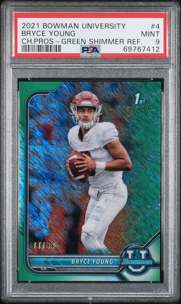 2021 Bowman University Chrome Prospects 4 Bryce Young PSA 9