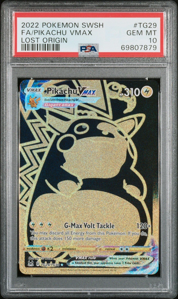 2022 Pokemon Sword & Shield Lost Origin Tg29 Fa/pikachu Vmax PSA