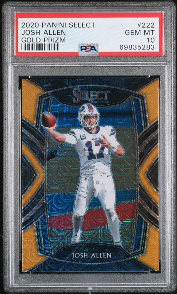 2020 Panini Select 222 Josh Allen Gold Prizm PSA 10