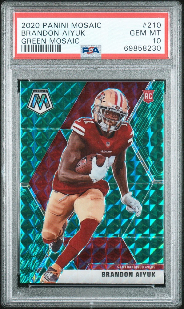 2020 Panini Mosaic 210 Brandon Aiyuk Green Mosaic PSA 10