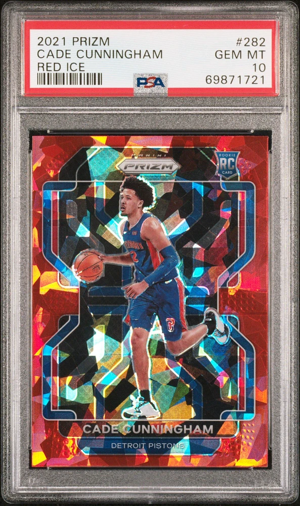 2021 Panini Prizm 282 Cade Cunningham Red Ice PSA