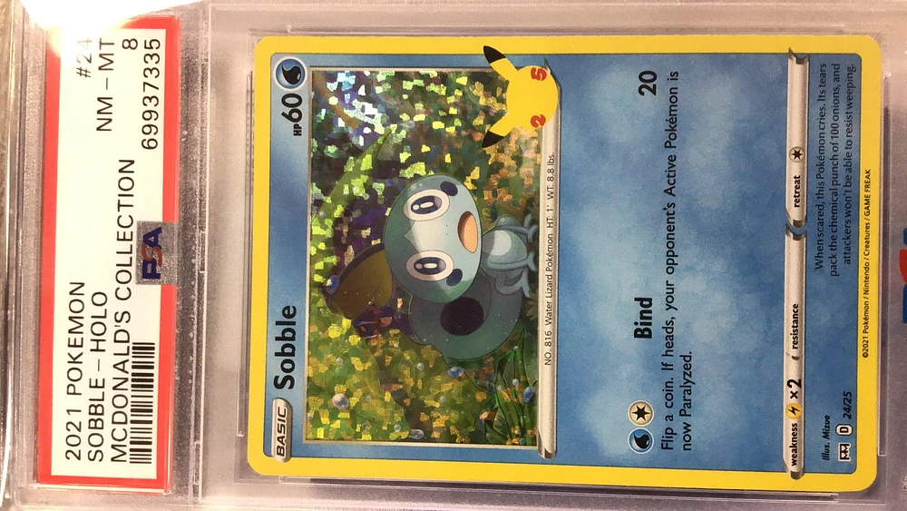 2021 Pokemon Mcdonald's Collection 24 Sobble-holo PSA 8