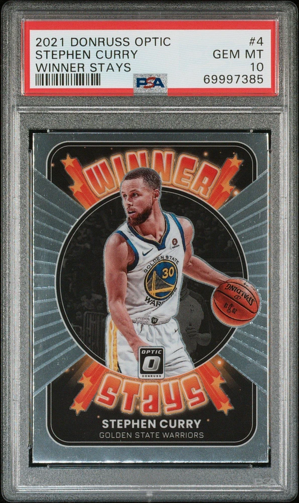 2021 Panini Donruss Optic Winner Stays 4 Stephen Curry PSA 10