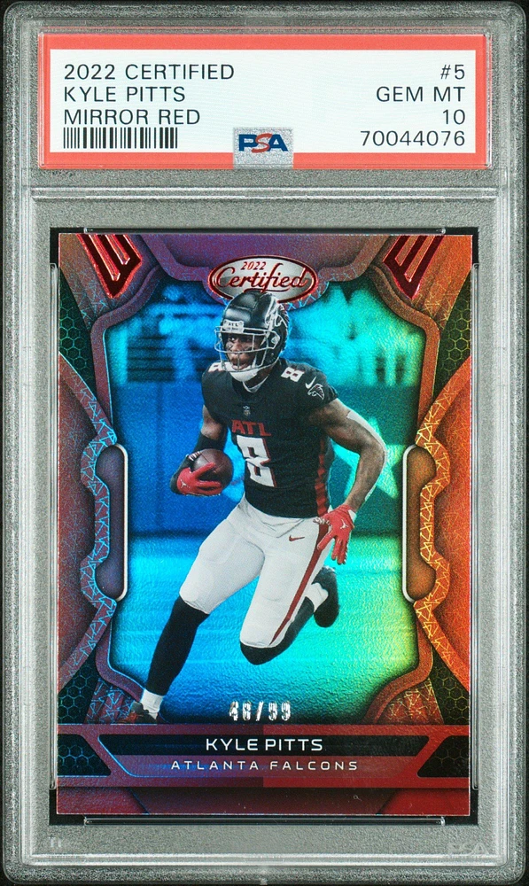 2022 Panini Certified 5 Kyle Pitts Mirror Red PSA 10
