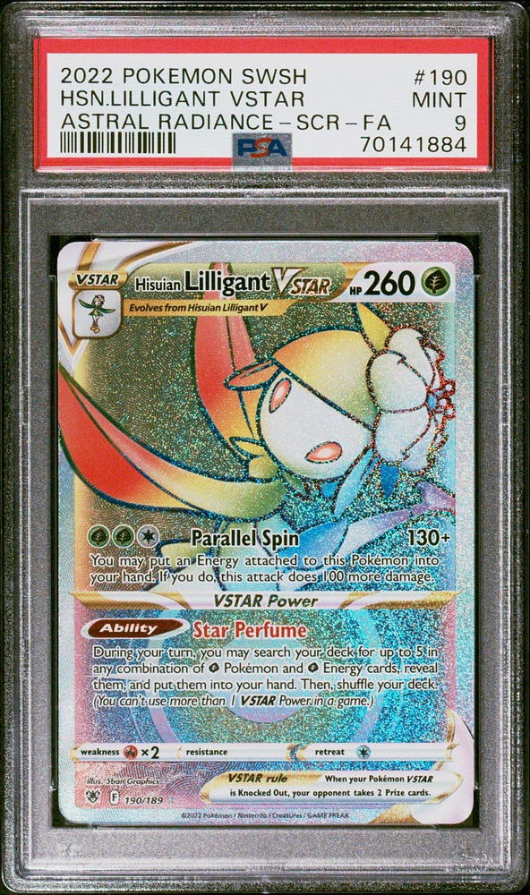 2022 Pokemon Sword & Shield Astral Radiance 190 Hsn.lilligant Vstar PSA 9