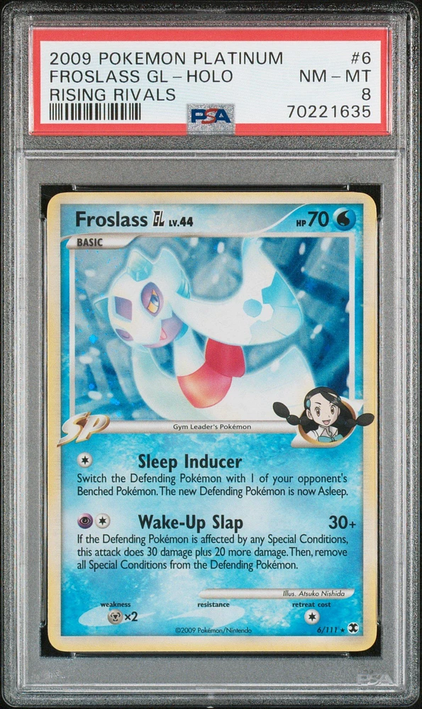 2009 Pokemon Platinum Rising Rivals 6 Froslass Gl-holo PSA 8