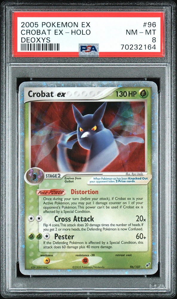 2005 Pokemon Ex Deoxys 96 Crobat Ex PSA 8