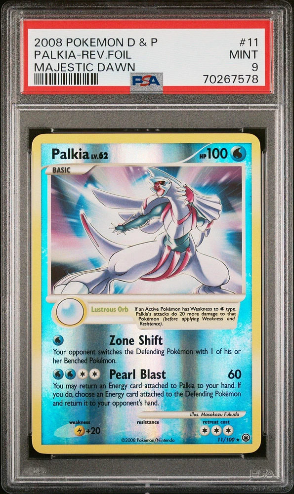 2008 Pokemon Diamond & Pearl Majestic Dawn 11 Palkia PSA 9