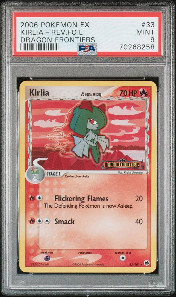 2006 Pokemon Ex Dragon Frontiers 33 Kirlia-reverse Foil PSA 9