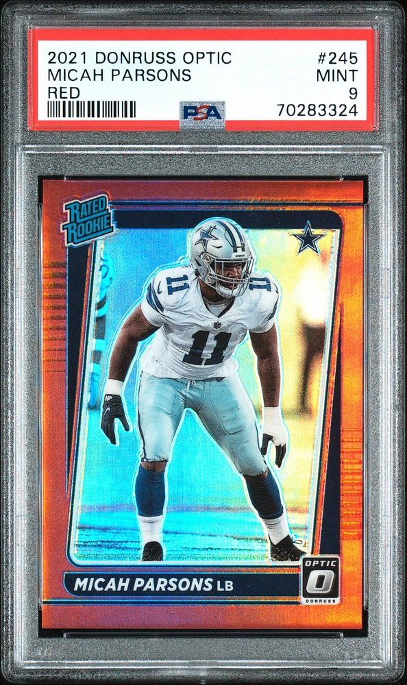 2021 Panini Donruss Optic 245 Micah Parsons Red PSA 9