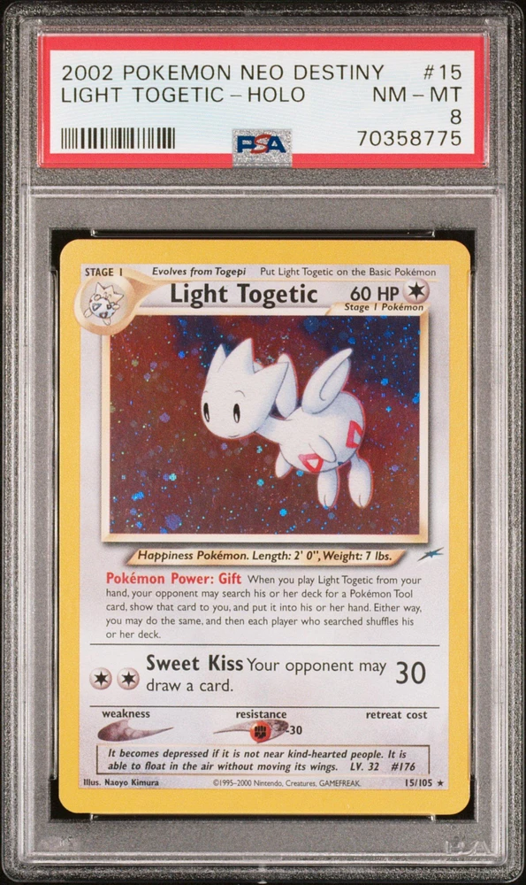 2002 Pokemon Neo Destiny 15 Light Togetic PSA 8
