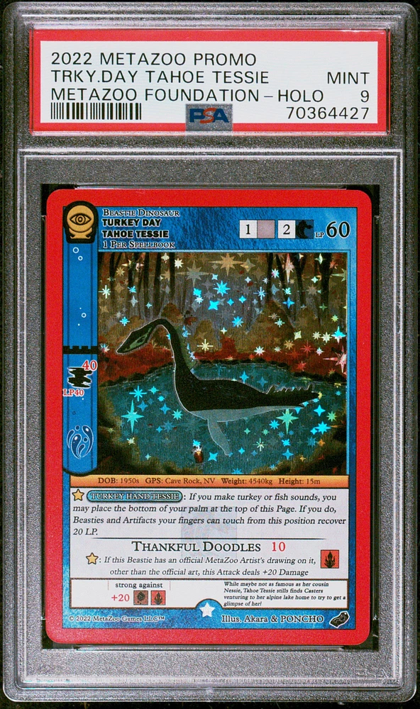 2022 Metazoo Promo Turkey Day Tahoe Tessie-holo Metazoo Foundation PSA 9