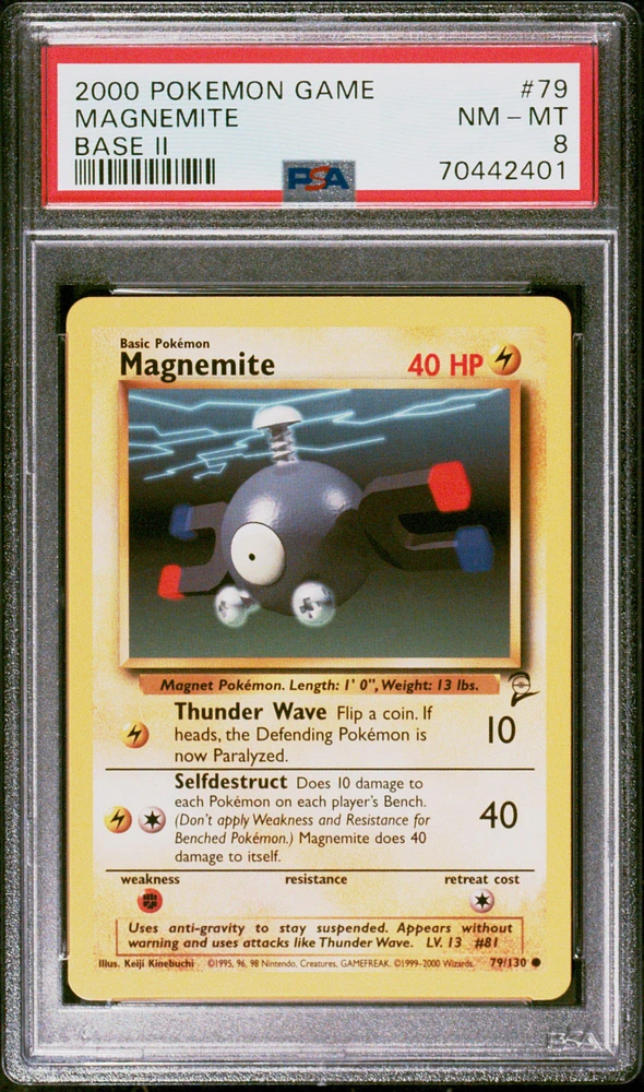 2000 Pokemon Game Base Ii 79 Magnemite PSA 8