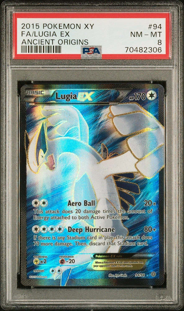 2015 Pokemon Xy Ancient Origins 94 Fa/lugia Ex PSA 8