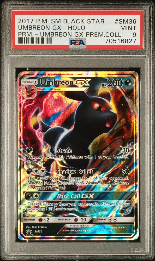 2017 Pokemon Sm Black Star Promo Sm36 Umbreon Gx PSA 9