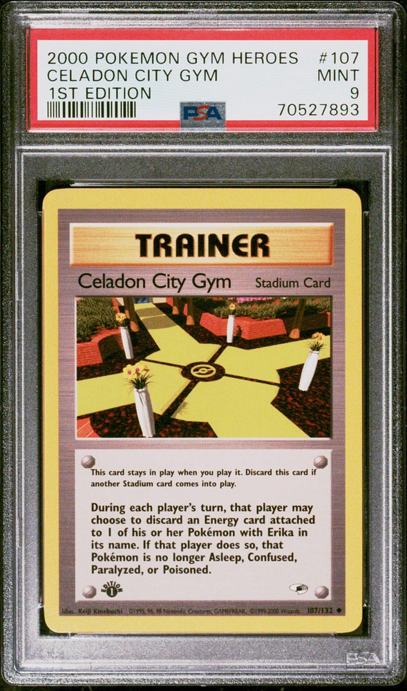 2000 Pokemon Gym Heroes 107 Celadon City Gym 1st Edition PSA