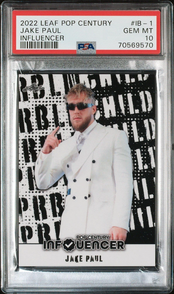 2022 Leaf Pop Century Influencer Ib-1 Jake Paul PSA 10
