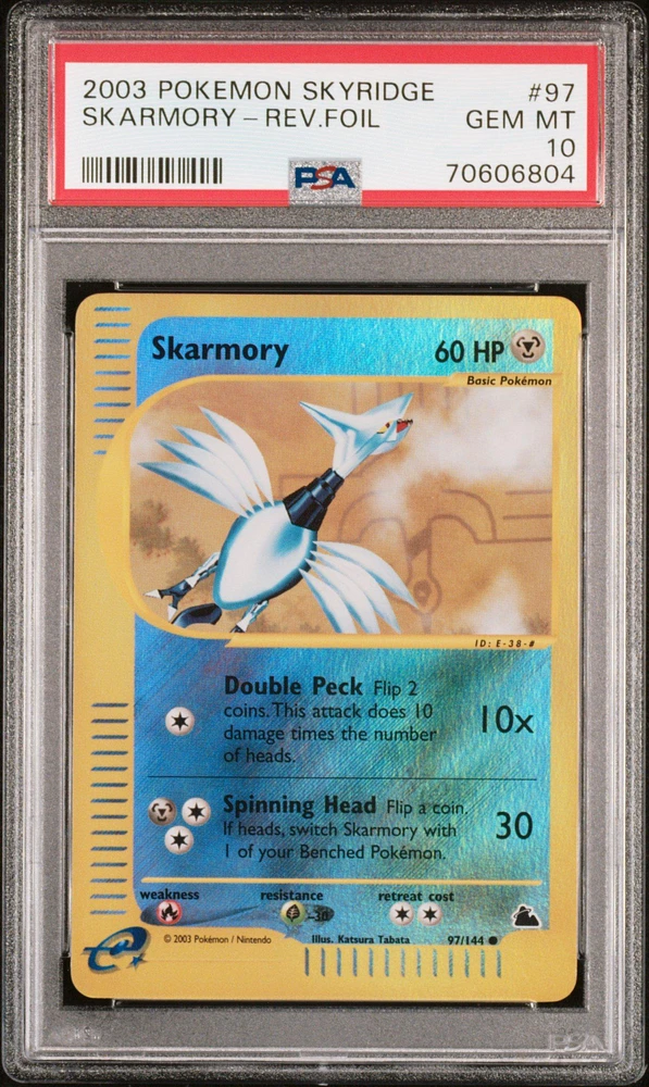 2003 Pokemon Skyridge 97 Skarmory-reverse Foil PSA 10