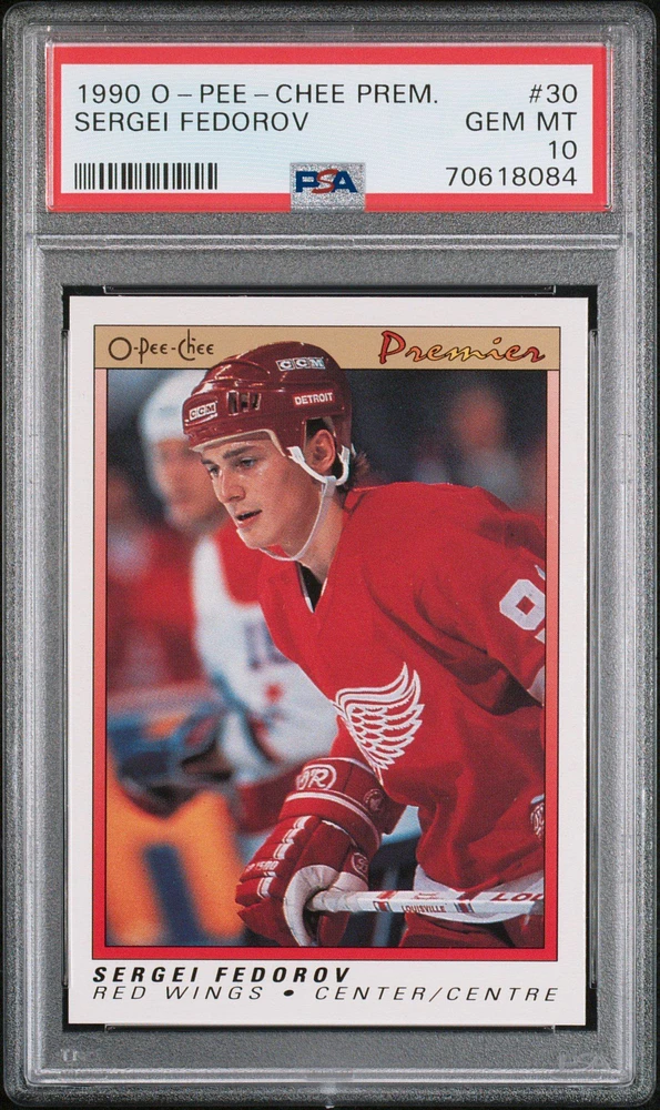 1990 O-pee-chee Premier 30 Sergei Fedorov PSA 10