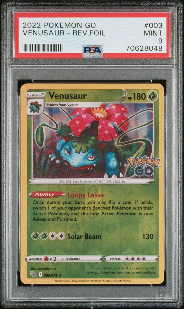 2022 Pokemon Go 003 Venusaur-reverse Foil PSA