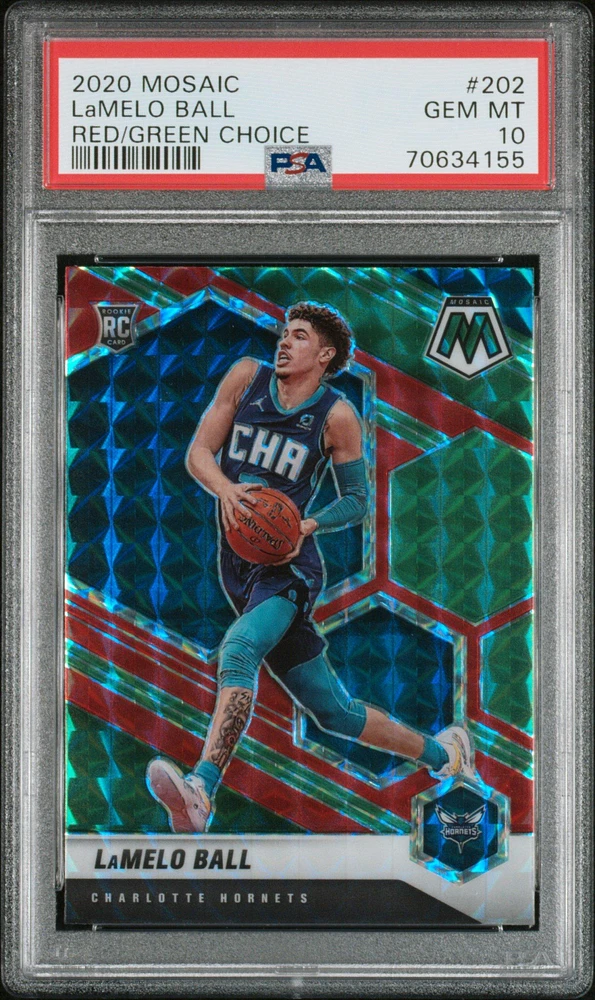 2020 Panini Mosaic 202 Lamelo Ball Red/green Choice PSA 10