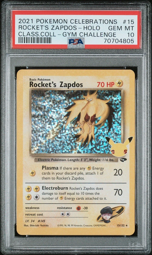 2021 Pokemon Celebrations Classic Collection 15 Rocket's Zapdos PSA 10